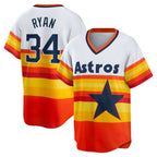 Houston Astros #34 Nolan Ryan White Fedasgoge Home Cooperstown Collection Player Jersey