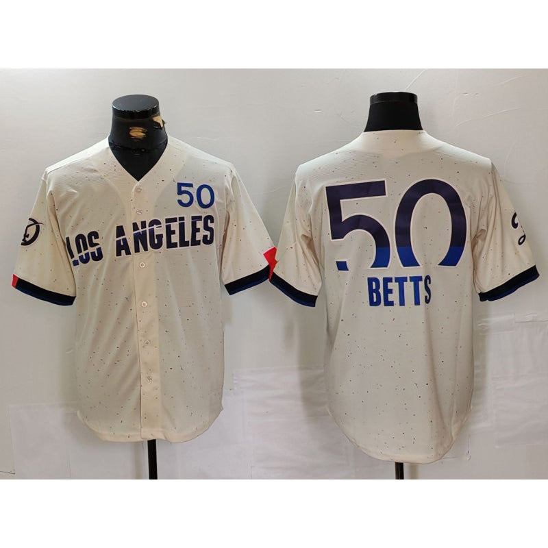 Brooklyn Dodgers #50 Mookie Betts Cream Fedasgoge 2024 City Connect Limited Stitched Jersey