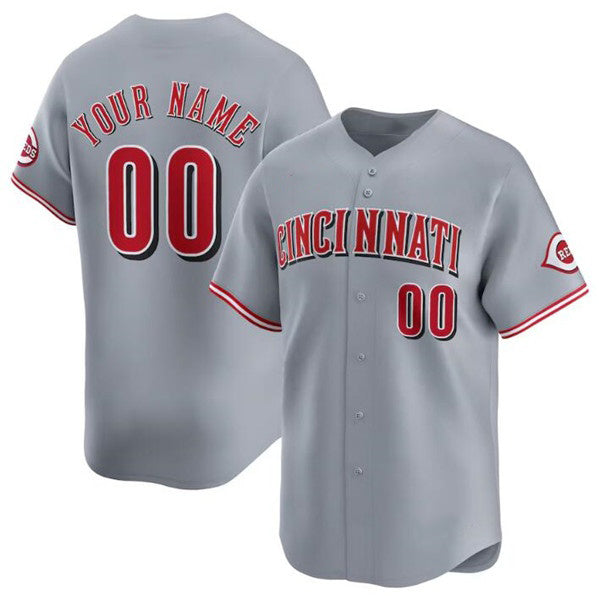 Custom Cincinnati Reds Active Player Gray Fedasgoge Away Limited Stitched Jersey