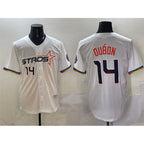 Houston Astros #14 Mauricio Dub¨®n White Fedasgoge 2025 City Connect Limited Stitched Jersey