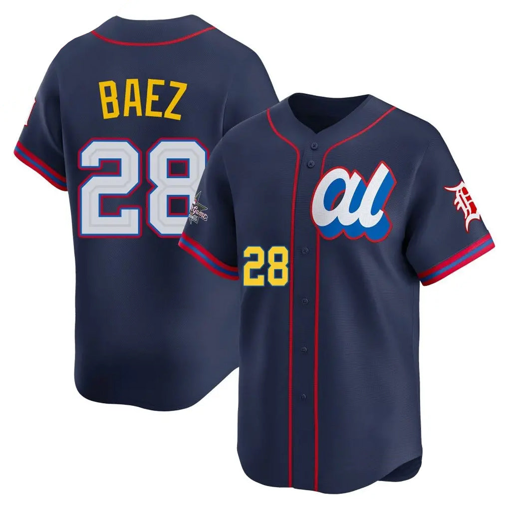 Detroit Tigers #28 Javier Baez Player Navy Fedasgoge Limited American League All-Star Edition Stitched Jerseys