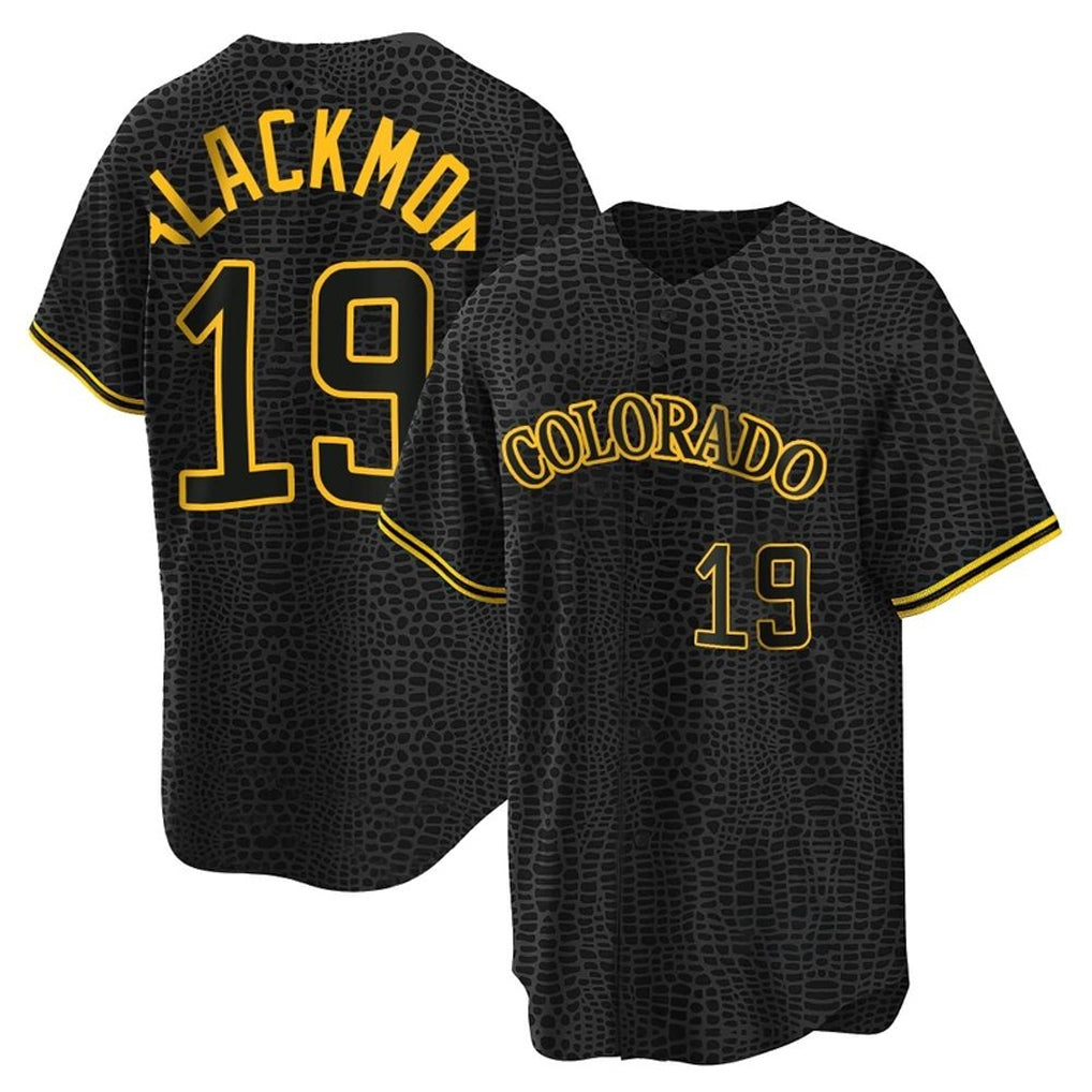 Colorado Rockies #19 Charlie Blackmon Player Black Fedasgoge Snake Skin City Home Game Stitched Jerseys