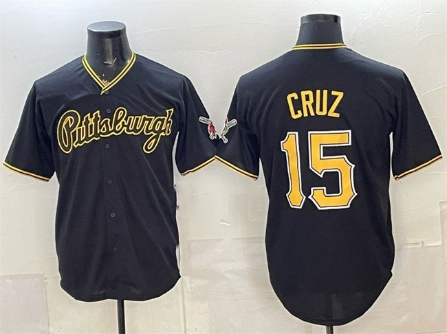Pittsburgh Pirates #15 Oneil Cruz Black Fedasgoge Limited Stitched Jersey