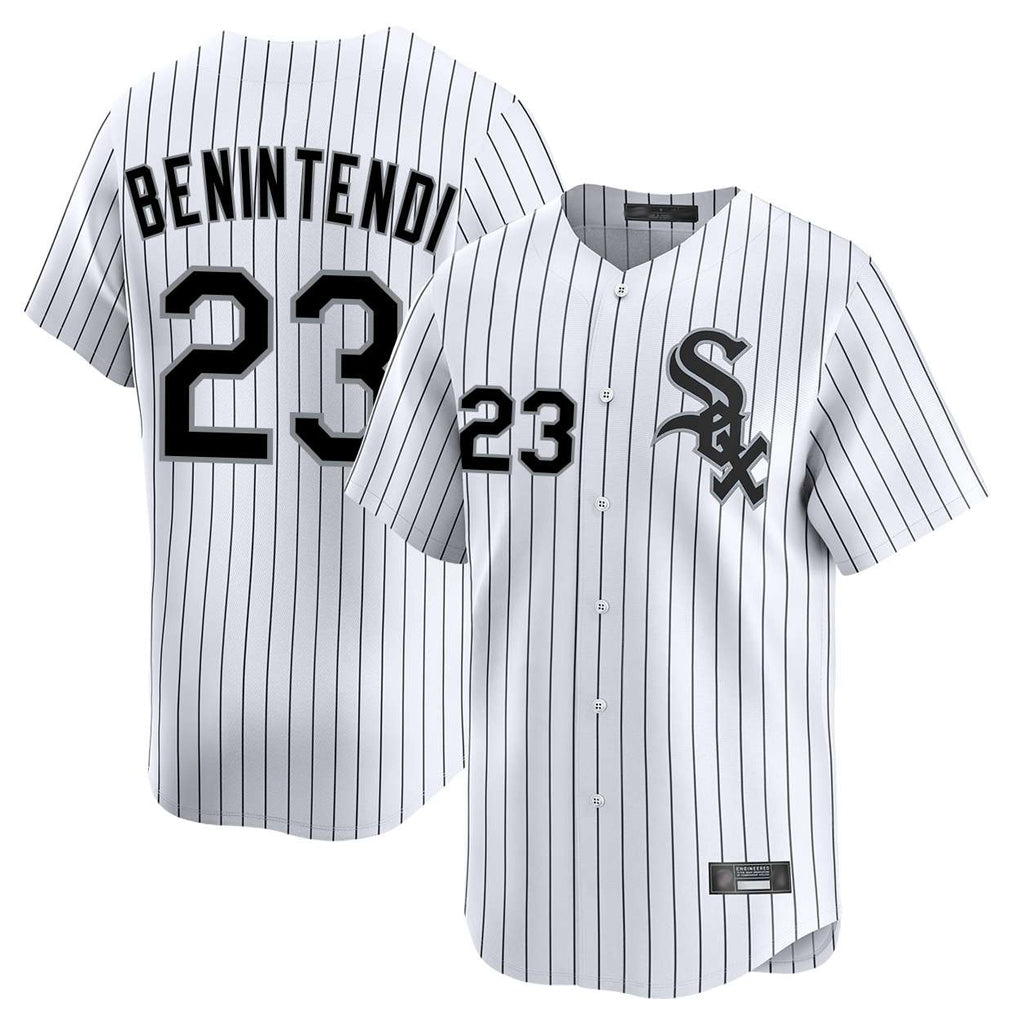 Chicago White Sox #23 Andrew Benintendi Player White Fedasgoge Stripe Limited Home Stitched Jerseys