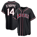 Los Angeles Angels #14 Logan O'Hoppe Player Black Fedasgoge Fashion Out Home Game Stitched Jerseys