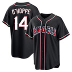 Los Angeles Angels #14 Logan O'Hoppe Player Black Fedasgoge Fashion Out Home Game Stitched Jerseys