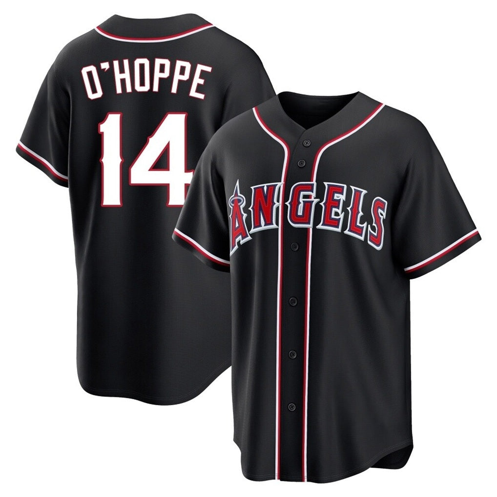 Los Angeles Angels #14 Logan O'Hoppe Player Black Fedasgoge Fashion Out Home Game Stitched Jerseys