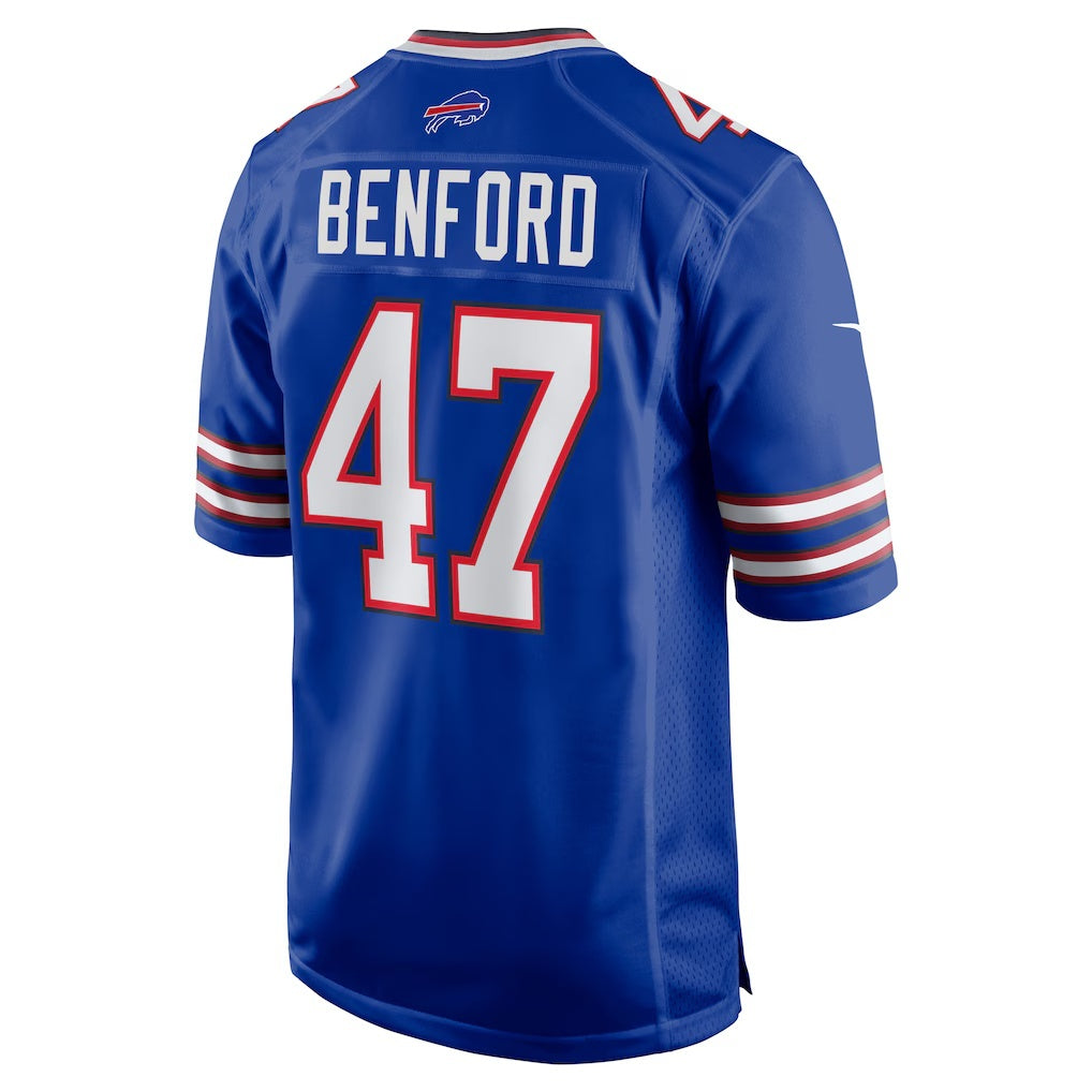 B.Bills #47 Christian Benford Royal Fedasgoge Game Jersey