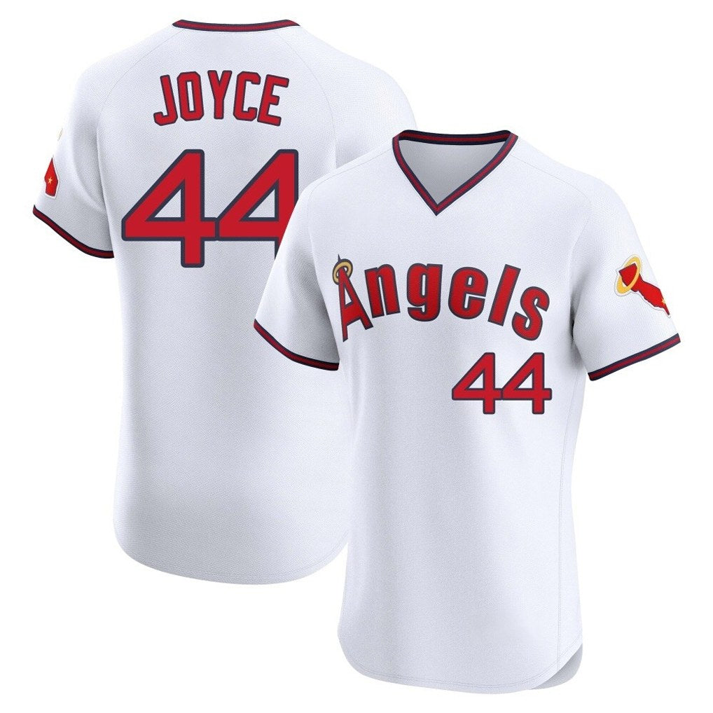 Los Angeles Angels #44 Ben Joyce Player White Fedasgoge T-shirt Home Limited Elite Stitched Jerseys