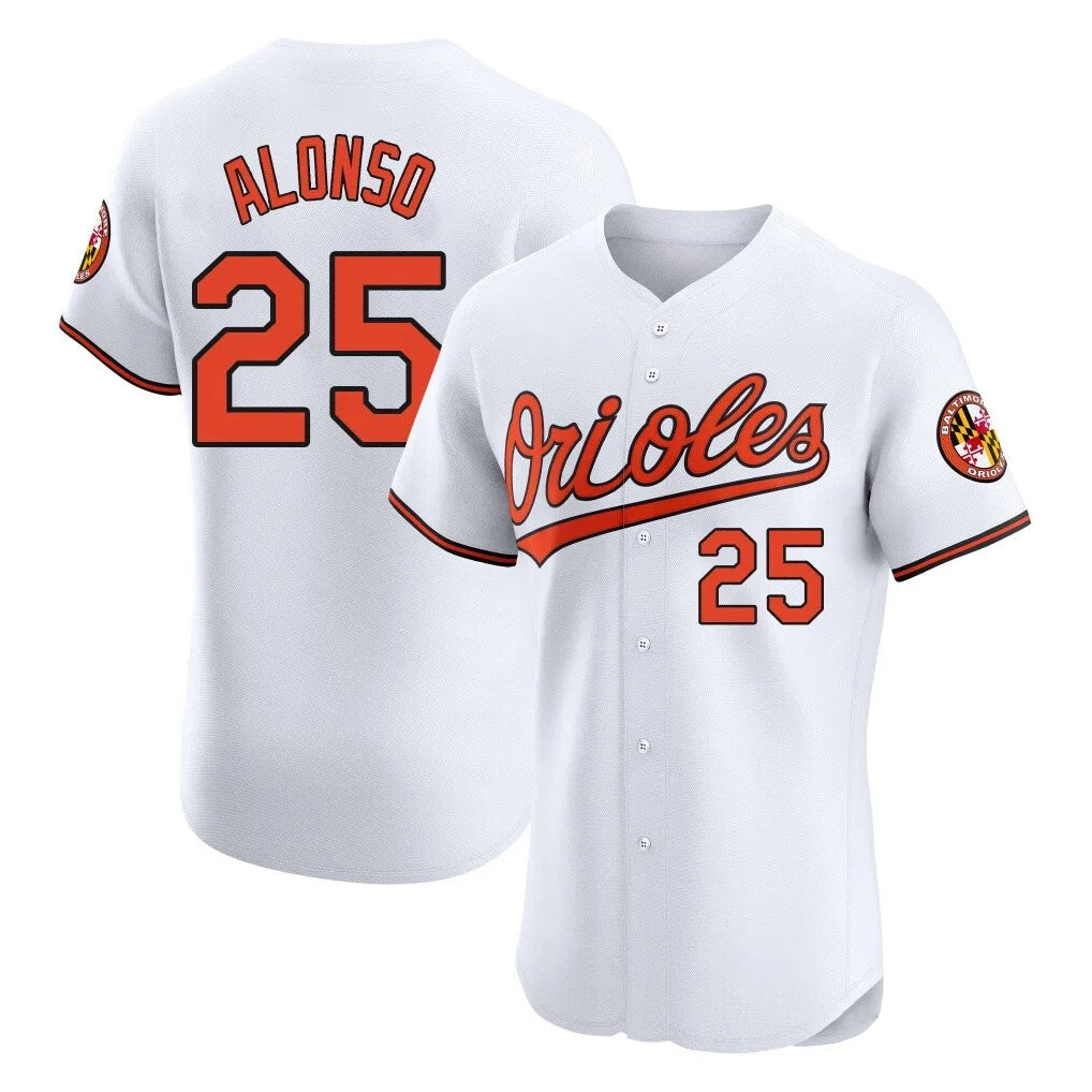 Baltimore Orioles #25 Pete Alonso Player White Fedasgoge Limited Elite Home Game Stitched Jerseys