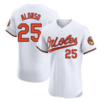 Baltimore Orioles #25 Pete Alonso Player White Fedasgoge Limited Elite Home Game Stitched Jerseys