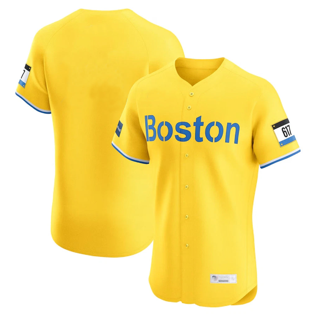 Boston Red Sox Blank Player Yellow Fedasgoge Limited Elite Home Game Stitched Jerseys