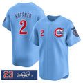 Chicago Cubs #2 Nico Hoerner Blue Fedasgoge 'Ryne Sandberg Tribute' Vapor Limited V3 Stitched Jersey