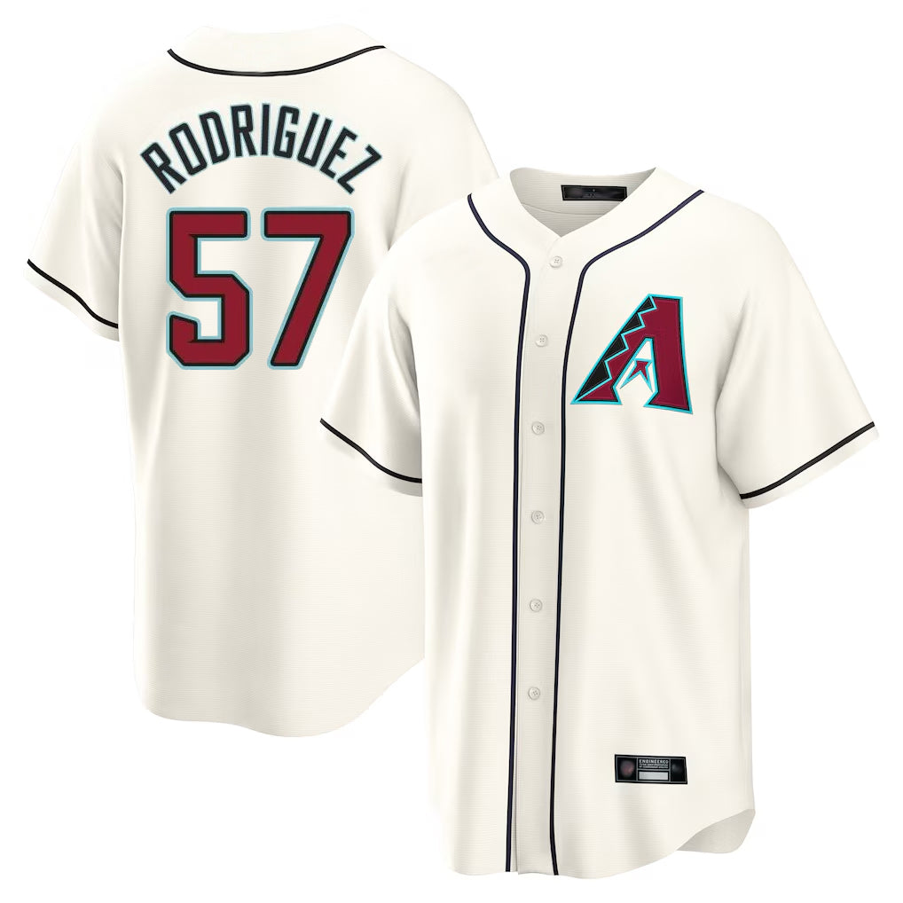 Arizona Diamondbacks #57 Eduardo Rodriguez Player Cream Fedasgoge Home Game Stitched Jerseys