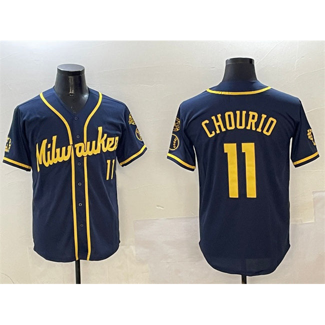 Milwaukee Brewers #11 Jackson Chourio White Fedasgoge 2024 Alternate Limited Stitched Jersey