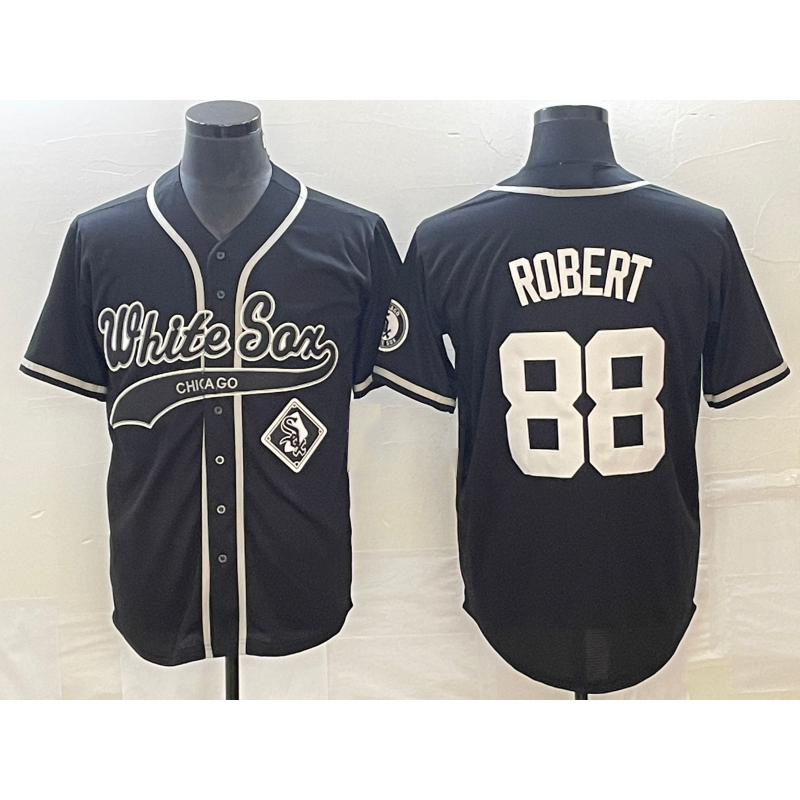 Chicago White Sox #88 Luis Robert Black Fedasgoge Cool Base Stitched Jersey