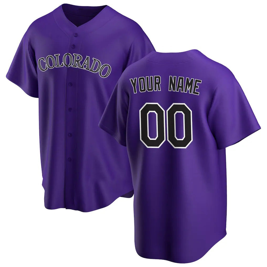 Custom Colorado Rockies Purple Fedasgoge Alternate Replica Jersey