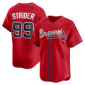 Atlanta Braves #99 Spencer Strider Red Fedasgoge Alternate Limited Player Jersey