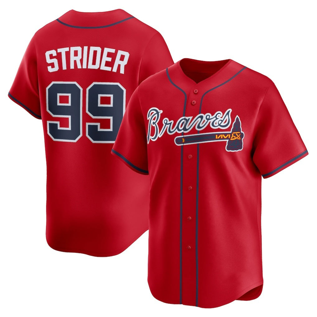 Atlanta Braves #99 Spencer Strider Red Fedasgoge Alternate Limited Player Jersey