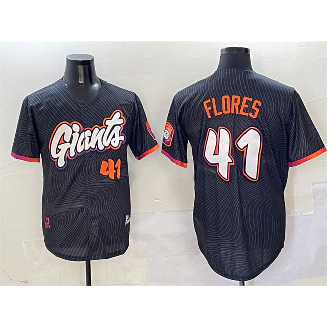 San Francisco Giants #41 Wilmer Flores Anthracite Fedasgoge 2025 City Connect Limited Stitched Jersey