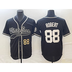 Chicago White Sox #88 Luis Robert Number Black Fedasgoge Cool Base Stitched Jersey