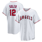 Los Angeles Angels #12 Jorge Soler White Fedasgoge Home Replica Jersey