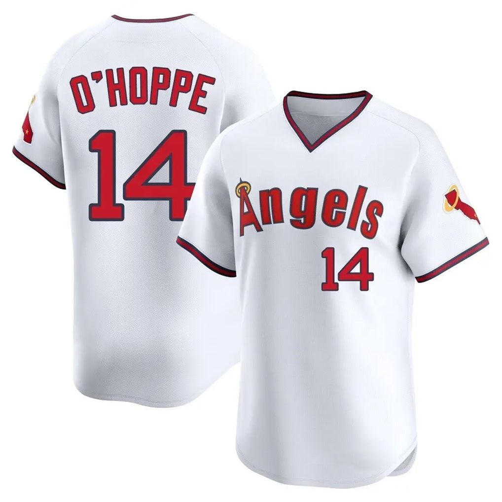 Los Angeles Angels #14 Logan O'Hoppe Player White Fedasgoge T-shirt Home Limited Stitched Jerseys