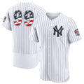 New York Yankees #99 Aaron Judge USA 250 Fourth of July Home Authentic Jersey - White Fedasgoge