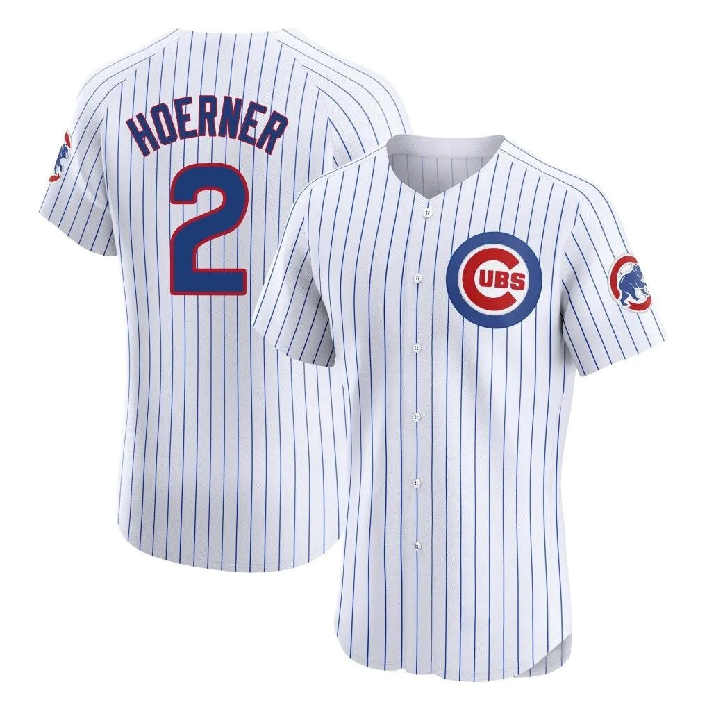 Chicago Cubs #2 Nico Hoerner Player White Fedasgoge Limited Elite Home Game Stitched Jerseys