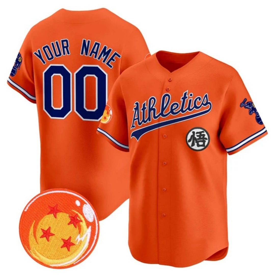 Custom Oakland Athletics x Dragon Ball Orange Fedasgoge Vapor Premier Limited Jersey - All Stitched