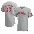 Cincinnati Reds #37 Tyler Stephenson Grey Fedasgoge Stitched Flex Base Jersey