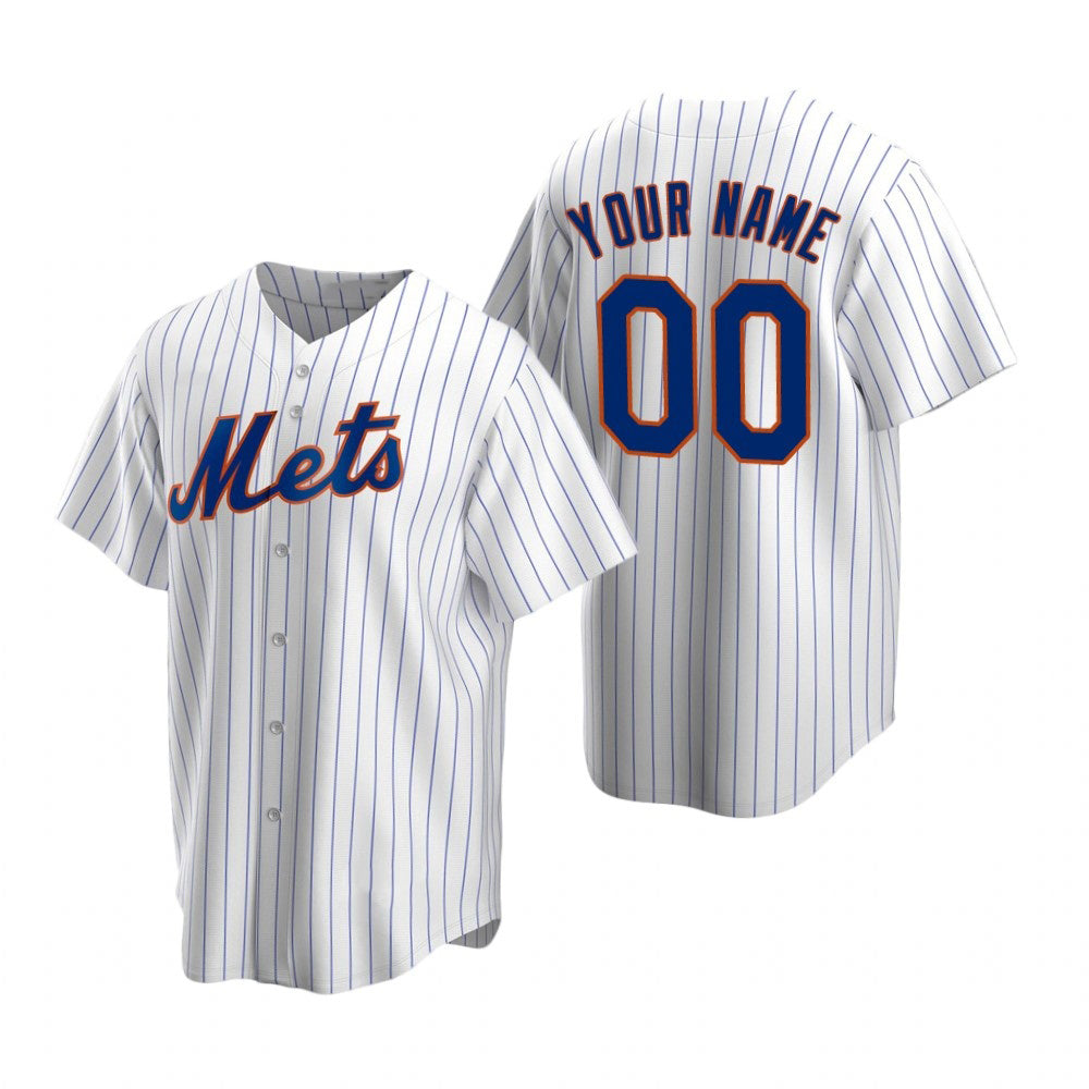 Custom New York Mets White Fedasgoge Stitched Cool Base Home Jersey