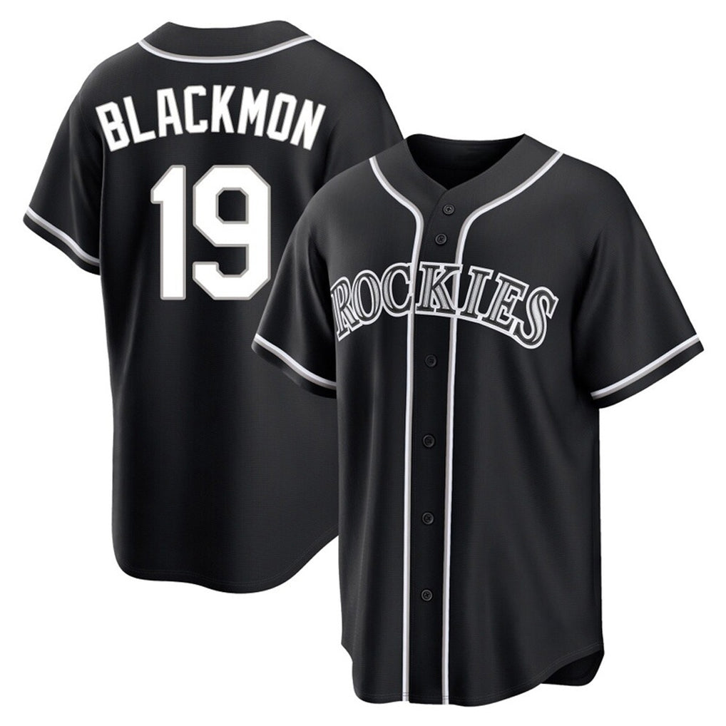 Colorado Rockies #19 Charlie Blackmon Player Black Fedasgoge Fashion Out Home Game Stitched Jerseys