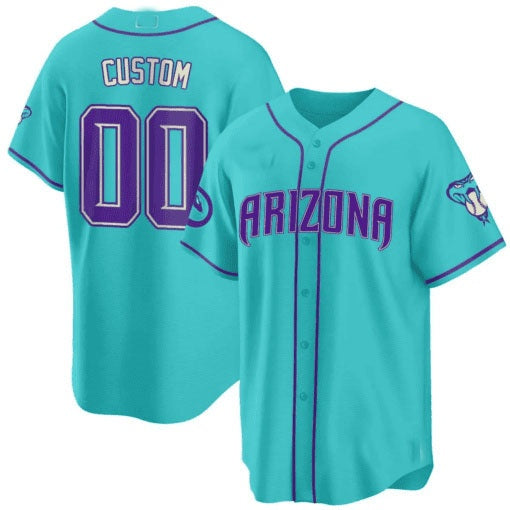 Custom Arizona Diamondbacks 2024 Teal Purple Jersey ¨C All Stitched-Teal Fedasgoge