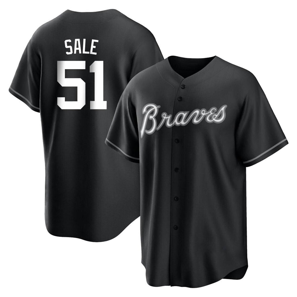 Atlanta Braves #51 Chris Sale Player Black Fedasgoge Home Game Stitched Jerseys