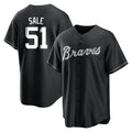 Atlanta Braves #51 Chris Sale Player Black Fedasgoge Home Game Stitched Jerseys