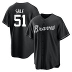 Atlanta Braves #51 Chris Sale Player Black Fedasgoge Home Game Stitched Jerseys