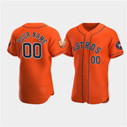 Custom Houston Astros Active Player Orange Fedasgoge 60th Anniversary Flex Base Stitched Jersey