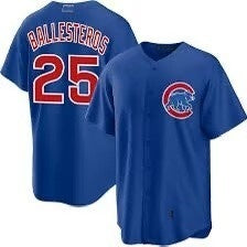 Chicago Cubs #25 Moises ballesteros Blue Fedasgoge Cool Base Stitched Jersey