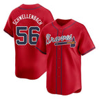Atlanta Braves #56 Spencer Schwellenbach Player Red Fedasgoge Limited Home Game Stitched Jerseys