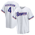 Texas Rangers #4 Joc Pederson White Fedasgoge Home Replica Jersey