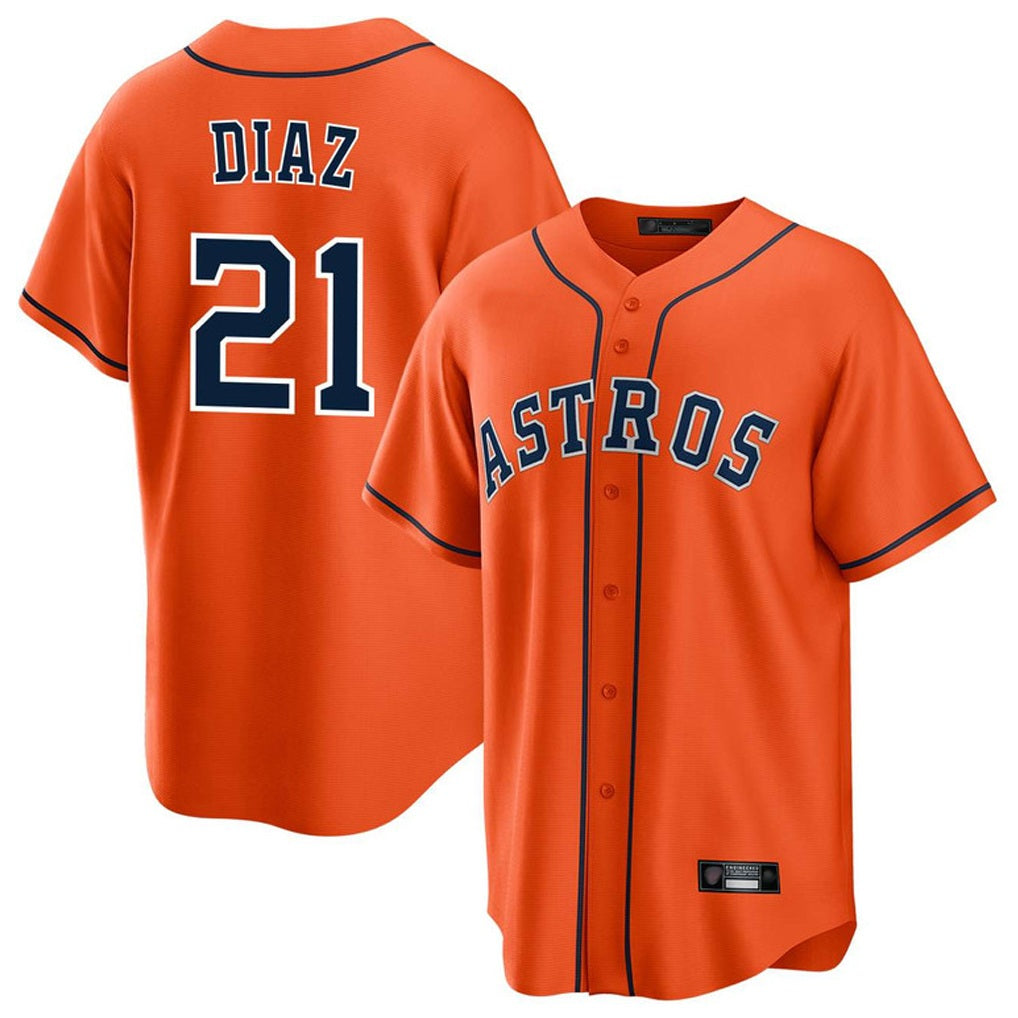 Houston Astros #21 Yainer Diaz Player Orange Fedasgoge Home Game Stitched Jerseys