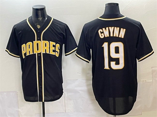 San Diego Padres #19 Tony Gwynn 2026 Fashion Replica Black Fedasgoge Out Stitched Jersey