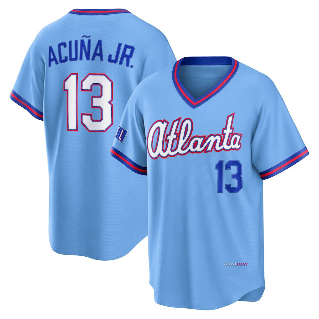 Atlanta Braves #13 Ronald Acuna Jr Powder Blue FOULKSSHOP 2026 City Connect Stadium Jersey
