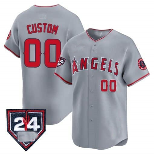 Custom Los Angeles Angels 2024 Spring Training Patch Vapor Premier Limited Jersey ¨C Gray Fedasgoge
