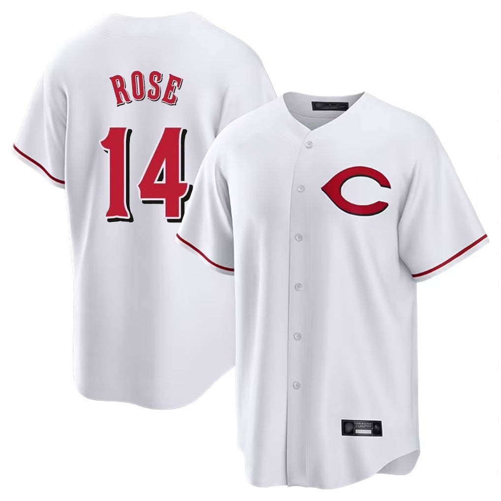 Cincinnati Reds #14 Pete Rose Player White Fedasgoge Home Game Stitched Jerseys