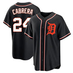 Detroit Tigers #24 Miguel Cabrera Player Black Fedasgoge Fashion Out Home Game Stitched Jerseys