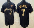 Toronto Blue Jays #7 Kazuma Okamoto Black Gold Fedasgoge 2025 American League Champions Limited Stitched Jersey
