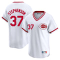 Cincinnati Reds #37 Tyler Stephenson Player White Fedasgoge Cooperstown Collection Limited T-shirt Home Stitched Jerseys