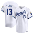 Kansas City Royals #13 Salvador Perez Player White Fedasgoge Alt Limited Home Stitched Jerseys